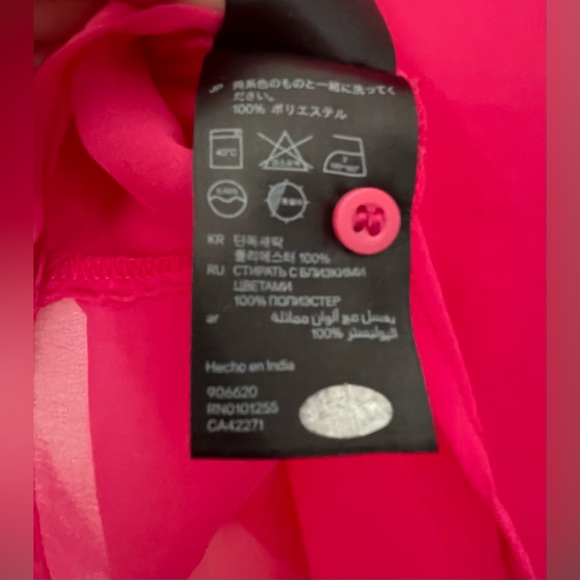 H&M Sheer Pink Button Blouse - Picture 4 of 4